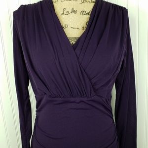 NWOT Patty Boutik Ruched Sheer/Lined Top XL